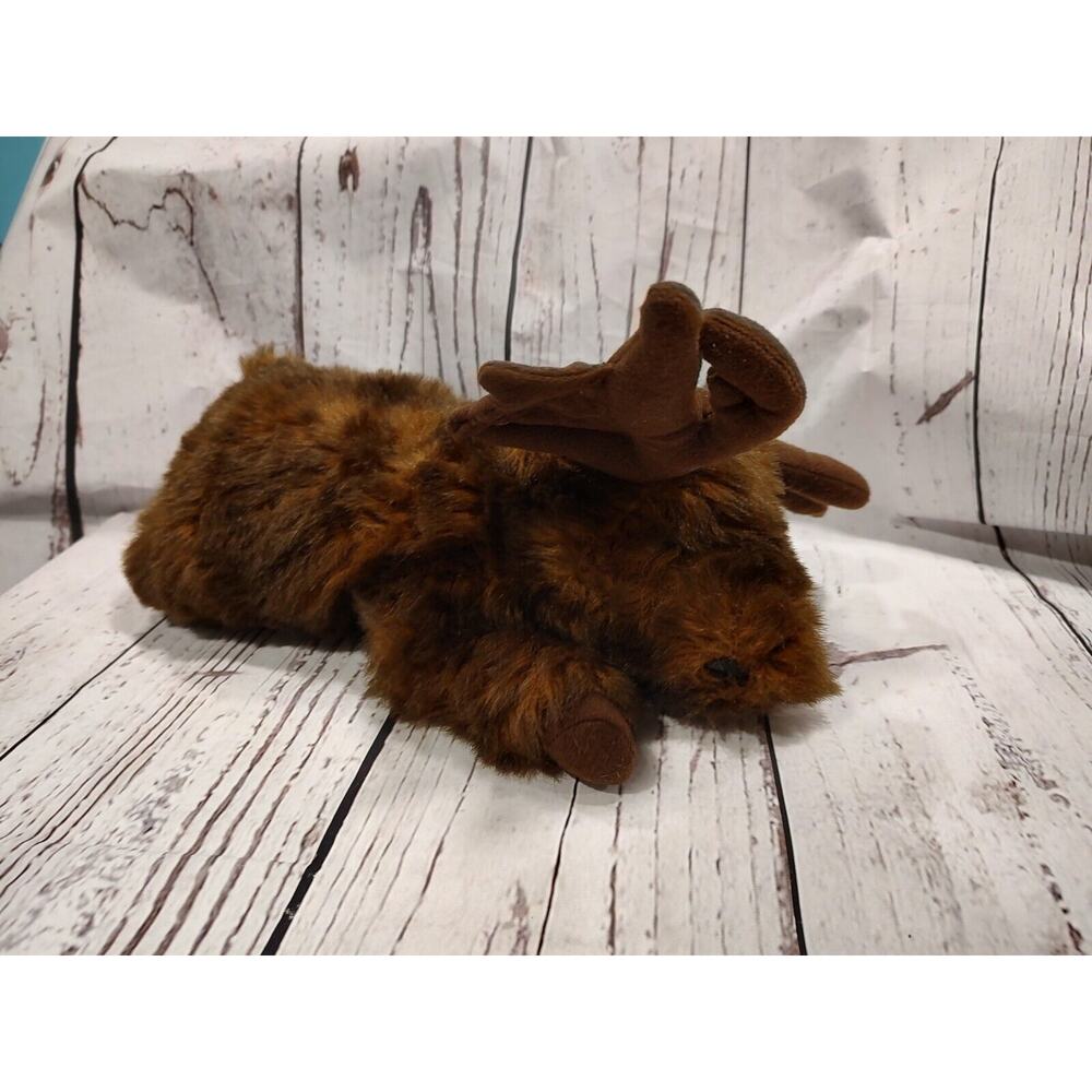 Moose laying down stuffed animal plush realistic